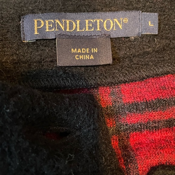 Pendleton red and black plaid wool blend cardigan - Picture 6 of 7